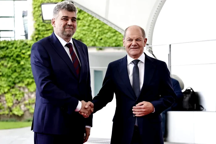 Marcel Ciolacu și Olaf Scholz, cancelarul Germaniei FOTO: Facebook