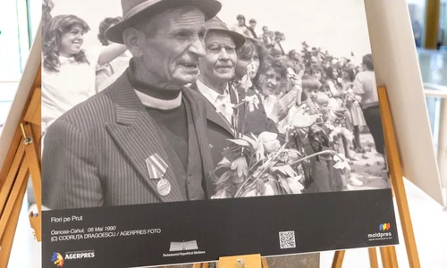Expoziția „Flori pe Prut: 35 de ani de la primul Pod de Flori” (© Facebook / Parlamentul Republicii Moldova)