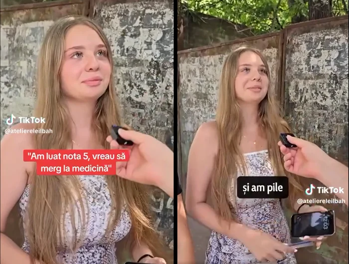 Tănăra cu nota cinci la Bac Foto: captura TikTok